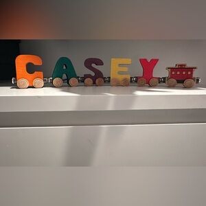 Colorful Wooden Magnetized Alphabet Train-CASEY